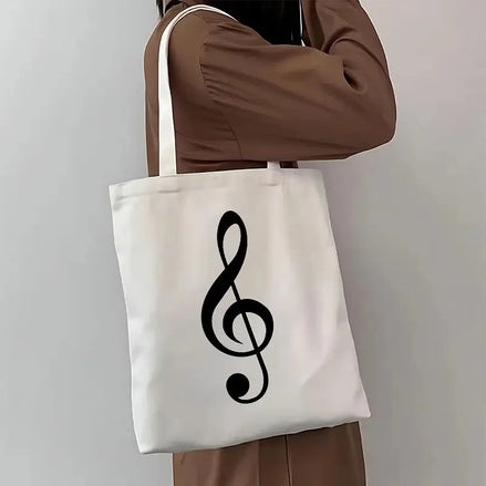 Music Theme Canvas Tote Bag