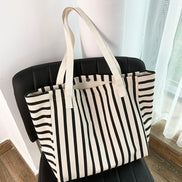 Striped Canvas Shoulder Bag