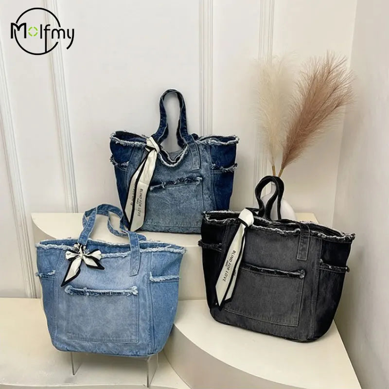 Denim Multifunctional Shoulder Bag