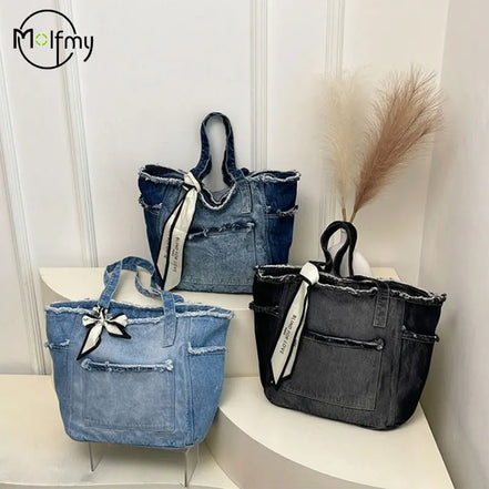 Denim Multifunctional Shoulder Bag