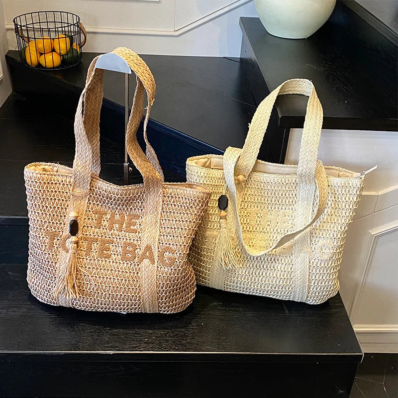 Woven Straw Shoulder Bag