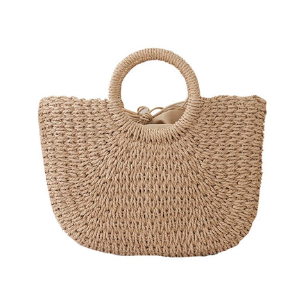 Handmade Straw Tote Handbag
