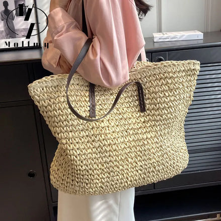 Straw Woven Tote Bag