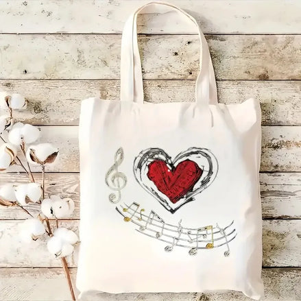 Music Theme Canvas Tote Bag