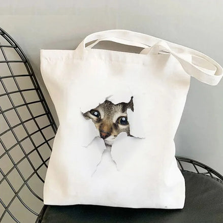 Kitten Art Canvas Tote Bag