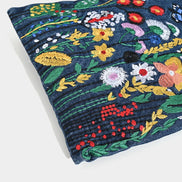 Embroidered Denim Shoulder Bag