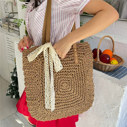 Fabric Hollow Out Shoulder Bag