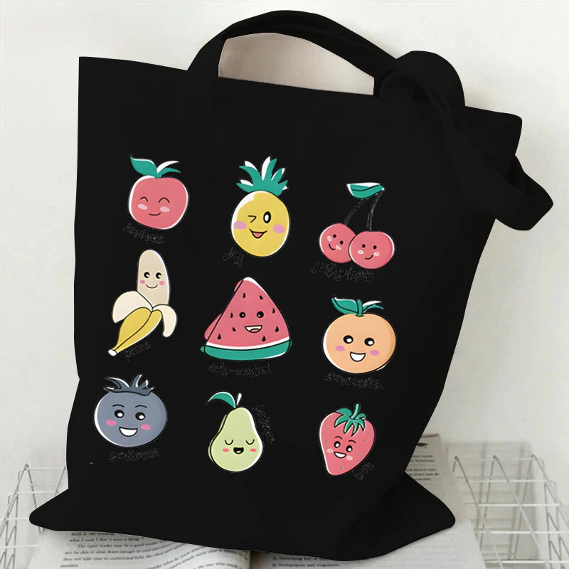 Fruits Design Canvas Tote Bag