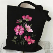 Wildflower Oil Print Canvas Tote Bag