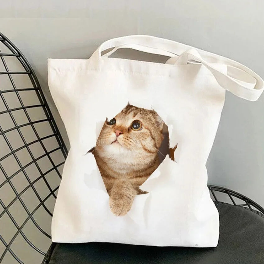 Kitten Art Canvas Tote Bag