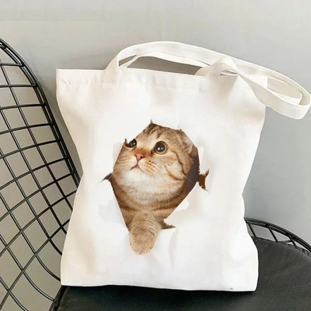 Kitten Art Canvas Tote Bag