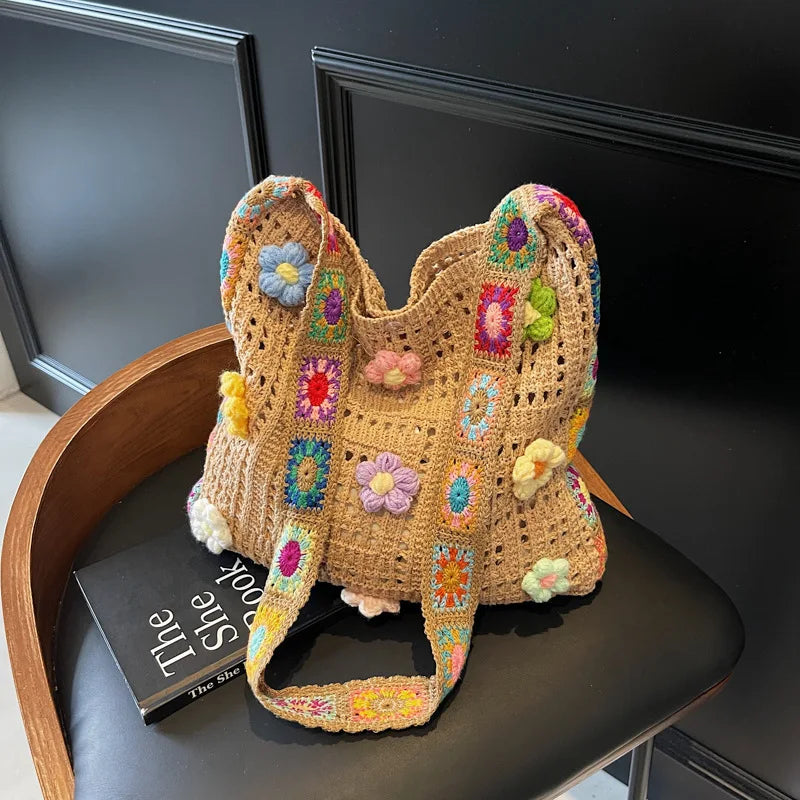 Knitted Woven Shoulder Bag
