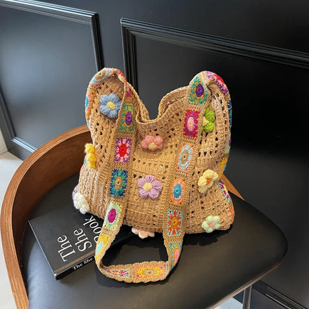 Knitted Woven Shoulder Bag