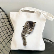 Kitten Art Canvas Tote Bag