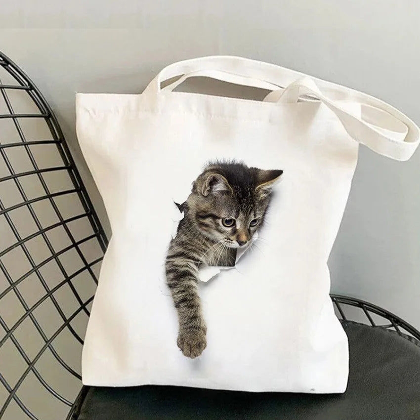 Kitten Art Canvas Tote Bag