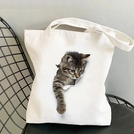 Kitten Art Canvas Tote Bag