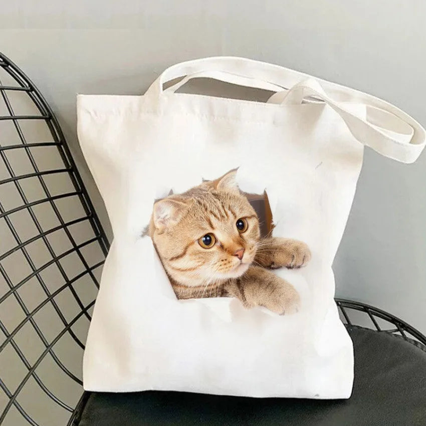 Kitten Art Canvas Tote Bag