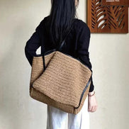 Woven Straw Bucket Handbag