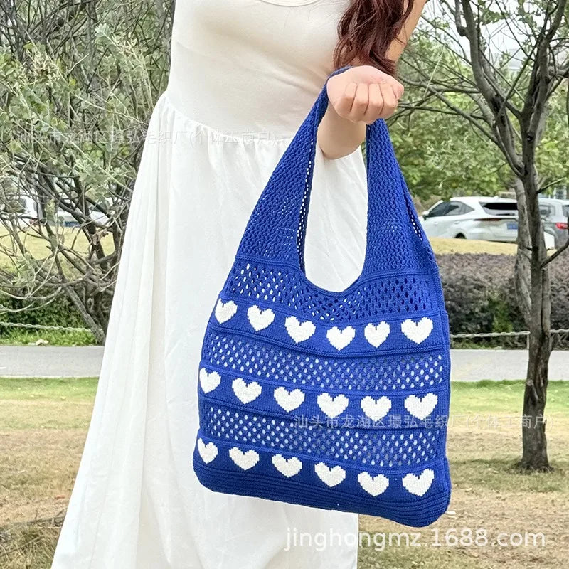 Heart-shaped Woven Bag