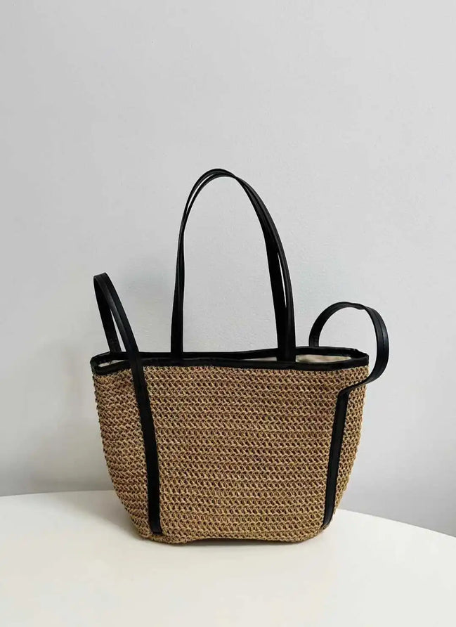 Woven Straw Bucket Handbag