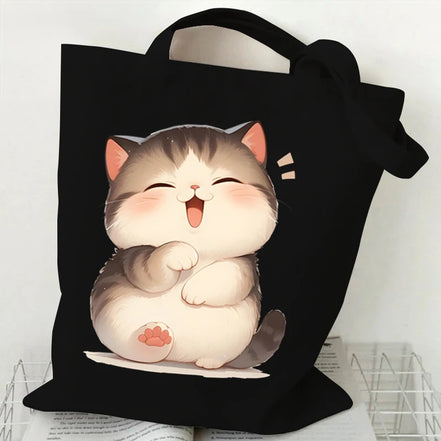 Cute Cat Canvas Tote Bag
