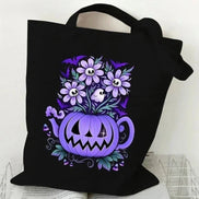 Wildflower Oil Print Canvas Tote Bag